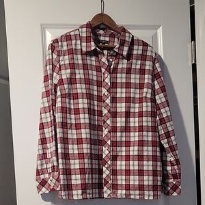 Talbots Red and White Plaid Women's Button Down Shirt